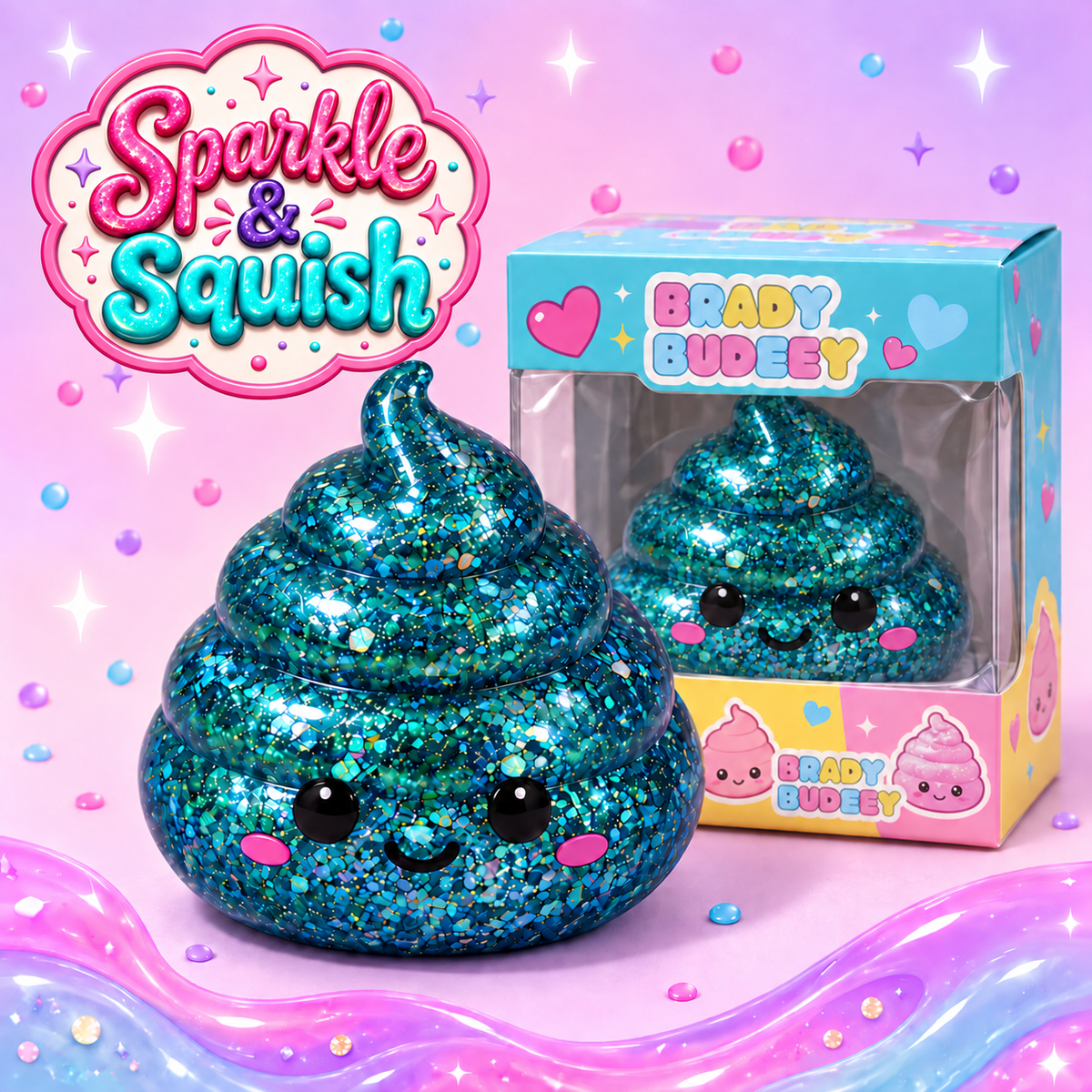 The Brady Budeey Glitter Poop Squishy