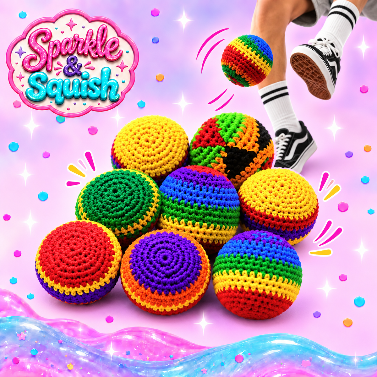 Premium Crochet Hacky Sack Ball