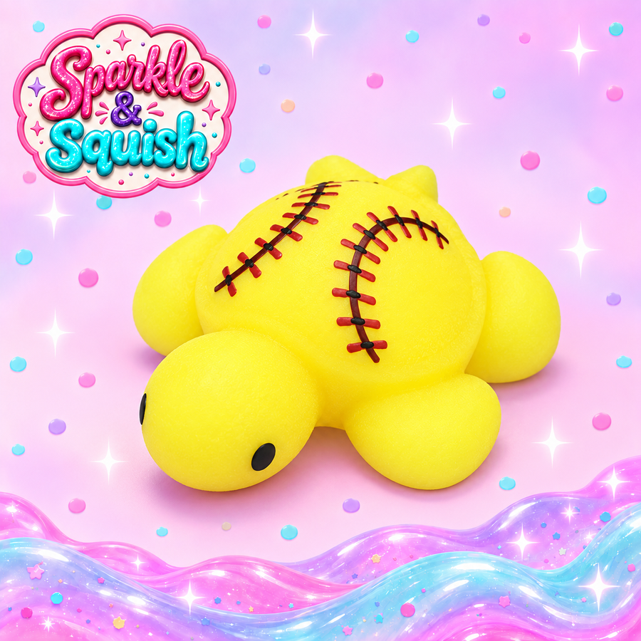 Mini Mochi Softball Turtle Squishy – 1.5”