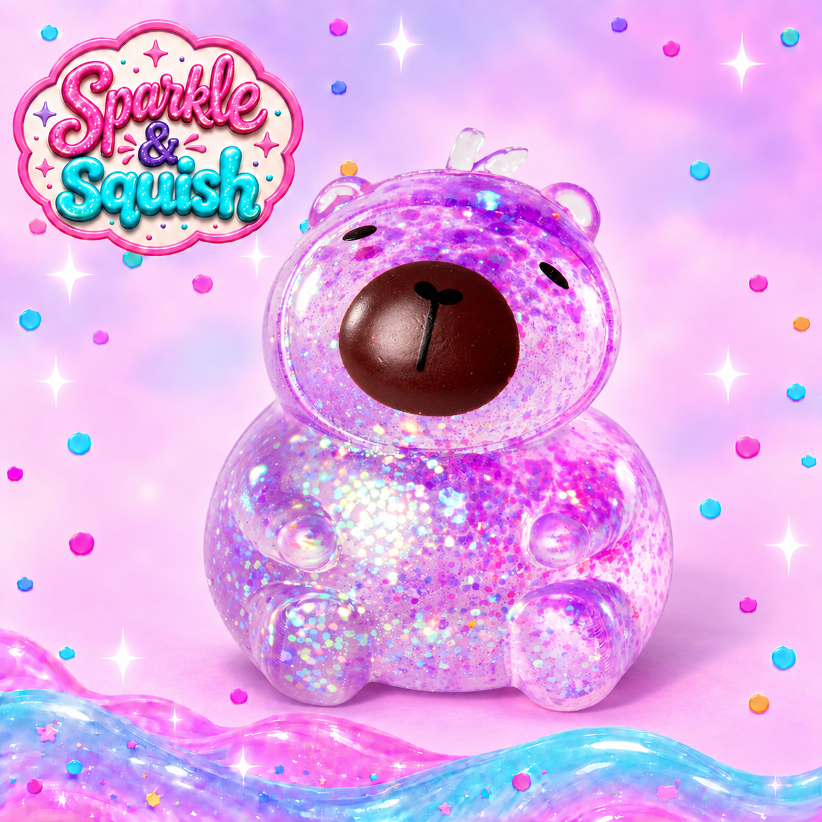 Scrunchems® Sugar Glitter Capybara Squishy