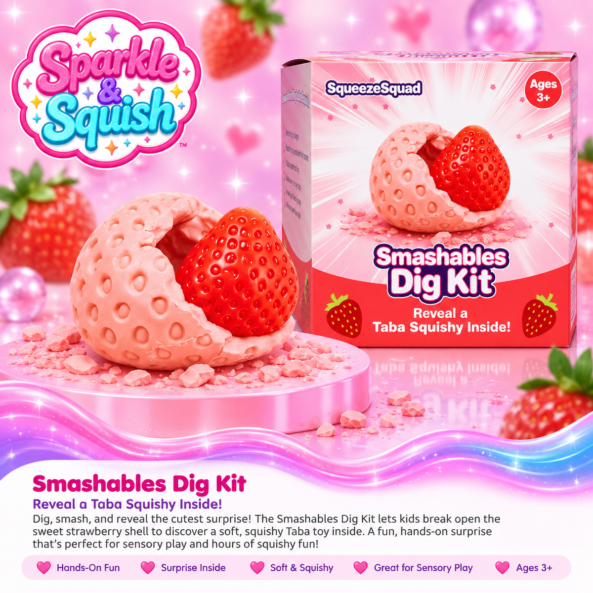 SqueezeSquad Taba Deluxe Smash & Squeeze – Strawberry