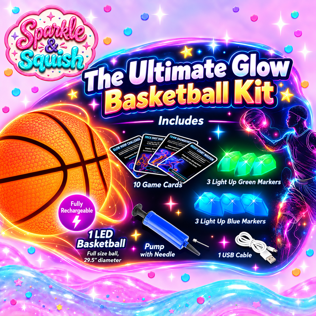 Starshooters Basketball - Light Up Basketball Game Set