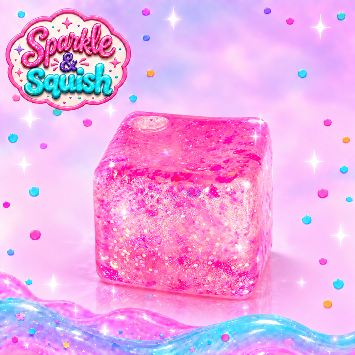 Sugah-Mals™ Glitter Sugar Cube Squishy