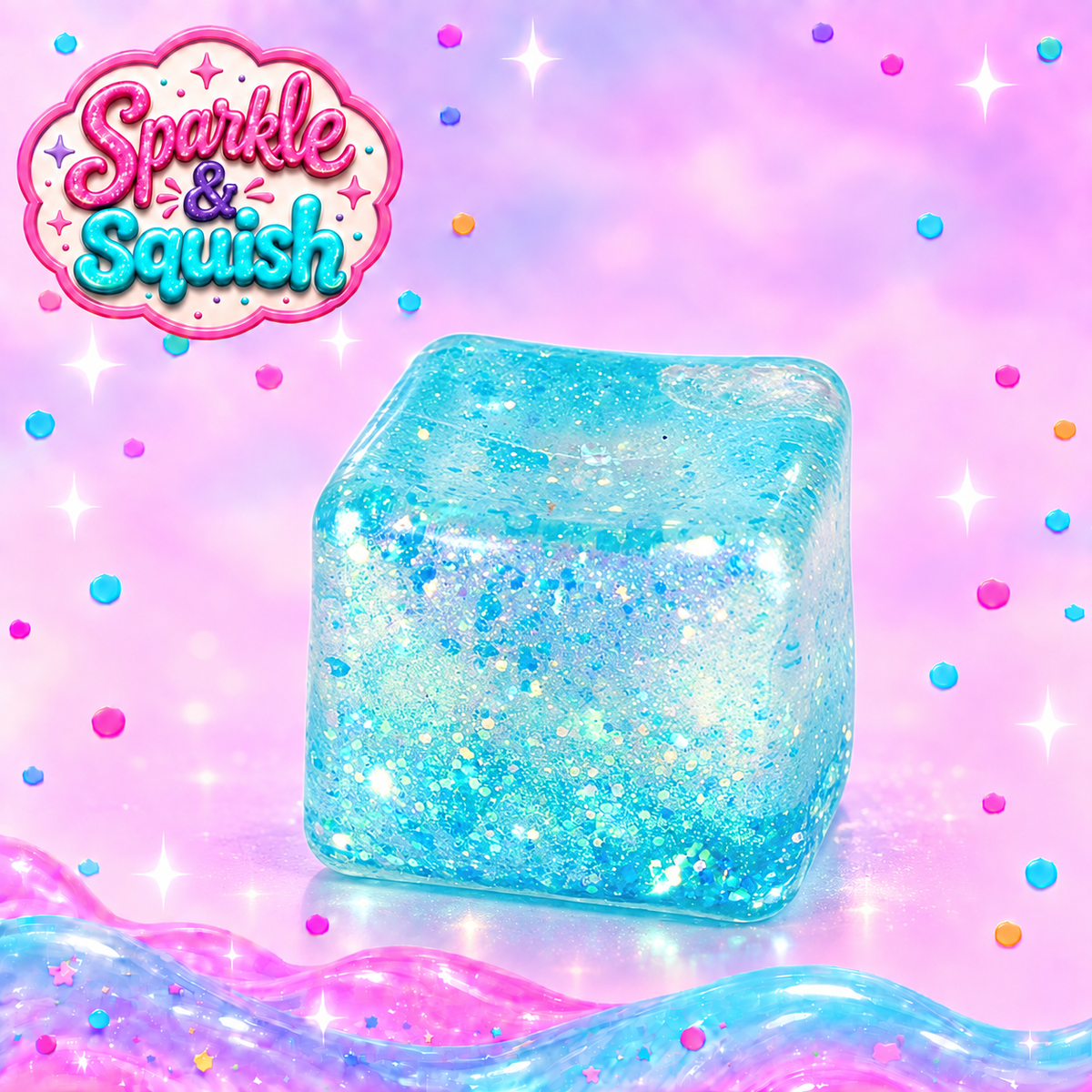 Sugah-Mals™ Glitter Sugar Cube Squishy