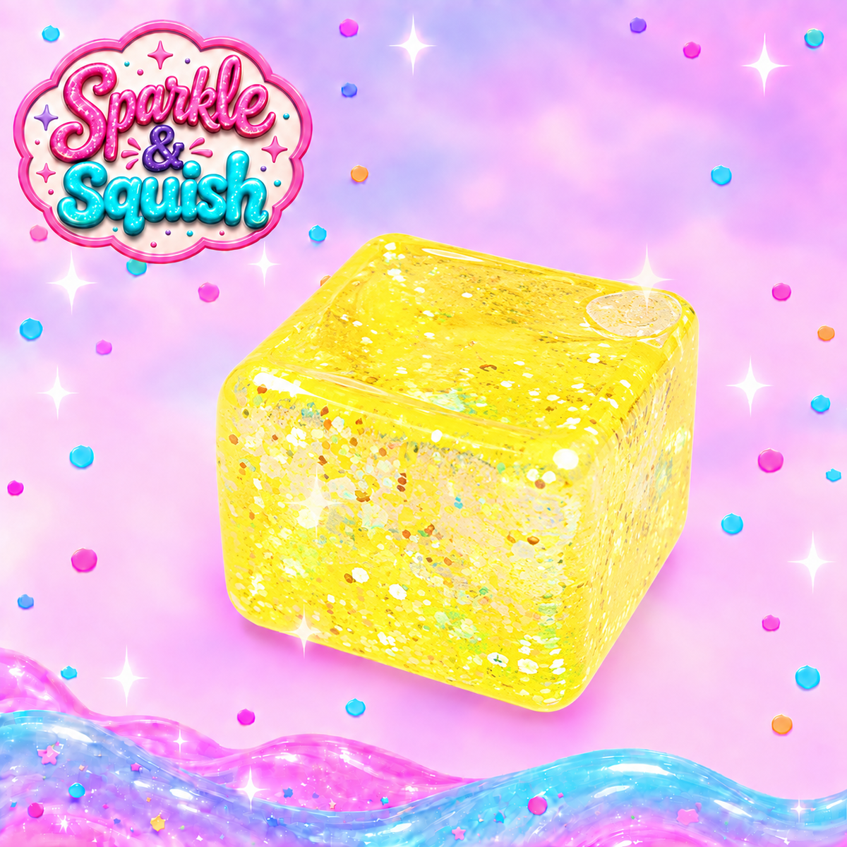 Sugah-Mals™ Glitter Sugar Cube Squishy